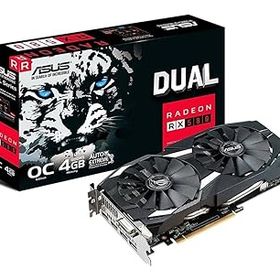 【中古】【39shop】ASUS★DUAL-RX580-O4G オーバークロック仕様 Radeon RX 580搭載グラフィックスカード 4GB GDDR5（非常に良い）