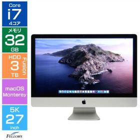 【エントリーでポイント10倍】 【Cランク 訳あり】中古 デスクトップ 液晶一体型 Apple iMac Retina 5K 27インチ Late 2015 Monterey Core i7 4GHz メモリ 32GB 3TB Fusion Drive Radeon R9 M395X GDDR5 4GB Thunderbolt2 元箱付き アップル アイマック