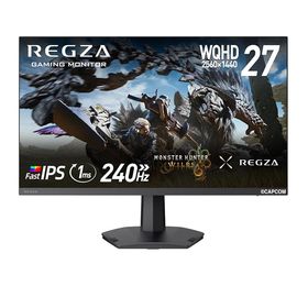 REGZA ゲーミングモニター 27インチ WQHD 240Hz モンスターハンターワイルズ推奨画質 1ms(GTG) HDR10 Fast IPSパネル Adaptive Sync HDMI対応 RM-G276N