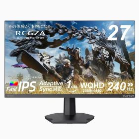 【中古】「未使用品」REGZA ゲーミングモニター 27インチ WQHD 240Hz モンスターハンターワイルズ推奨画質 1ms(GTG) レグザ(Regza) HDR10 Fast IPSパネル Adaptive Sync HDMI対応 RM-G276N