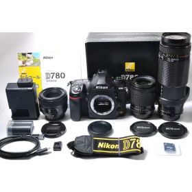 【中古】【1ヶ月保証】 Nikon ニコン D780 単焦点＆標準＆超望遠トリプルレンズセット 美品 2450万画素 4K対応 スマホへ転送