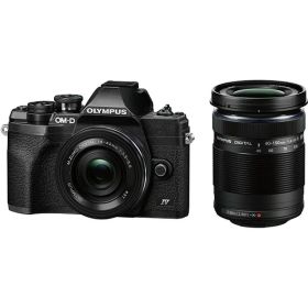 【ポイント10倍】 オリンパス デジタル一眼カメラ OM-D E-M10 Mark IV EZダブルズームキット [ブラック] [タイプ：ミラーレス 画素数：2177万画素(総画素) 2030万画素(有効画素) 撮像素子：フォーサーズ 4/3型 LiveMOS 重量：335 g] 【P10倍】