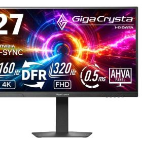 アイ・オー・データ機器 [LCD-GDU271JAD] 「5年保証」160Hz&4K対応27型ゲーミングモニター「GigaCrysta」DFR&Focus Mode搭載