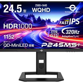 Titan Army｜タイタンアーミー ゲーミング液晶ディスプレイ(24.5型/FAST IPS/WQHD 2560×1440/320Hz/1ms)(ブラック) P245MS+