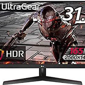 【中古】(非常に良い)LG ゲーミングモニター UltraGear 32GN600-BAJP 31.5インチ／WQHD／VA非光沢／165Hz／HDR／FreeSync Premium／1ms MBR／HDMI×2%カンマ%DisplayPort／3年安
