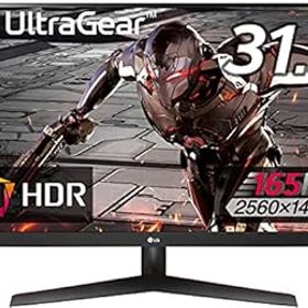 【中古】【39shop】LG★ゲーミングモニター UltraGear 32GN600-BAJP 31.5インチWQHDVA非光沢165HzHDRFreeSync Premium1ms MBRHDMI×2,DisplayPort3年安心・無輝点（良い）