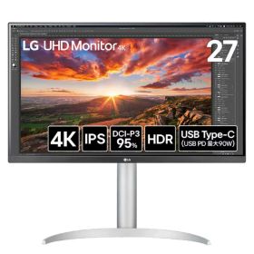 【新品/取寄品/代引不可】27インチ ワイド液晶ディスプレイ(3840x2160/IPS/アンチグレア/HDMIx2/DP/TypeC(PD90W)/スピーカー/高さ調整/ピボット/3年保証) 27UP850K-W