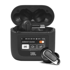 JBL TOUR PRO 2 ワイヤレスイヤホン bluetooth ハイブリッド ノイズキャンセリング/マルチポイント/IPX5/ワイヤレス充電対応/スマートタッチディスプレイ搭載/ブラック/JBLTOURPRO2BLK 小