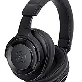 【中古】(未使用・未開封品)audio-technica ワイヤレスヘッドホン Bluetooth マイク付き 重低音 ノイズキャンセリング 密閉型 ブラック ATH-WS990BT BK