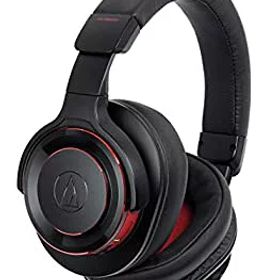 【中古】audio-technica SOLID BASS ノイズキャンセリングワイヤレスヘッドホン 重低音 ハイレゾ音源対応 最大30時間再生 ブラックレッド ATH-WS990BT BR