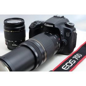 【中古】キヤノン Canon EOS 70D 超望遠ダブルズームセット 美品 Wi-当店保証30日間 人気モデル 高画質 売れ筋