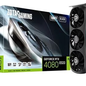 【中古】 ZOTAC GAMING GeForce RTX 4080 SUPER Trinity Black Edition 16GB GDDR6X 2.5スロット厚・3ファン搭載 グラフィックスカード ZT-D40820D-10P VD8755