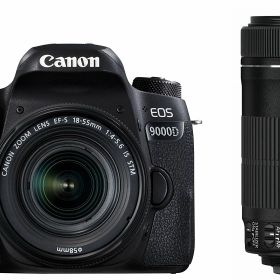 【中古】【非常に良い】Canon デジタル一眼レフカメラ EOS 9000D ダブルズームキット EF-S18-55mm/EF-S55-250mm 付属 EOS9000D-WKIT