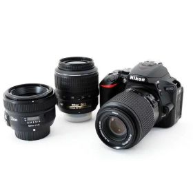 【中古】ニコン Nikon D5500 トリプルズームセット 美品 ストラップ付き当店保証30日間 人気モデル 高画質 売れ筋