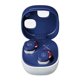オーディオテクニカ ATH-SQ1TW2 NRD ワイヤレスイヤホン bluetooth/小型 軽量 / 最大20時間再生 / 低遅延/外音取込み/マルチポイント/マルチペアリング/防水 IPX5 / ワイヤレス充電 / 国内正規品 ネイビーレッド AT