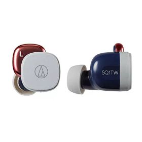 オーディオテクニカ ATH-SQ1TW ワイヤレスイヤホン bluetooth 急速充電対応 IPX4防水規格 最大19.5時間再生 低遅延 Fast Pair対応 マルチペアリング 国内正規品 ネイビーレッド ATH-SQ1TW NRD