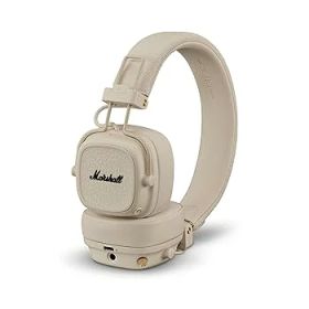 【中古】Marshall ワイヤレスオンイヤーヘッドホン Major V クリーム Bluetooth / 連続再生100時間 / Qi充電対応/通話対応 【国内正規品】