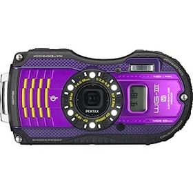 【中古】PENTAX 防水デジタルカメラ PENTAX WG-3GPS パープル 1cmマクロ マクロスタンド付属 電子コンパス サブLCD Qi規格 PENTAX WG-3GPSPU 12674