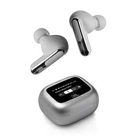 JBL(ジェービーエル) 完全ワイヤレスイヤホン シルバー JBLLIVEBEAM3SIL ［ワイヤレス(左右分離) /ノイズキャンセリング対応 /Bluetooth対応］ JBLLIVEBEAM3SIL [振込不可]