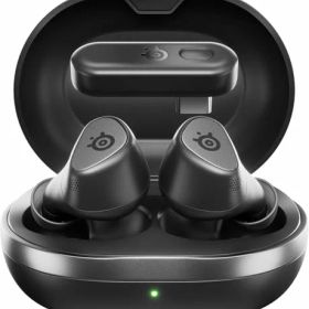 SteelSeries ゲーミングワイヤレスイヤホン Arctis GameBuds ANCノイズキャンセリング PC/PS5/4/Switch2/Switch/スマホ対応 IP55防塵防水 Bluetooth 5.3 2.4GHz Hi-Fiオーディオ 200以上のEQ 耳にフィットする設計 最長40時間バッテリー Qi対応 急速充電 ブラック