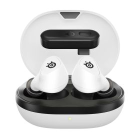 SteelSeries ゲーミングワイヤレスイヤホン Arctis GameBuds ワイヤレス ゲーミングイヤホン PS5 Switch PC スマホ対応 2.4GHz Bluetooth 5.3 ノイズキャンセリング ANC 急速充電 IP55防塵防水 ホワイト 61680