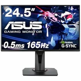 【中古】【39shop】ASUS★ゲーミングモニター 165Hz 24.5インチ モニター TN FHD 0.5ms HDMI1.4 DisplayPort1.2 DVI-D スピーカー 高さ調整 縦横回転 VG258QR-J(非常に良い)