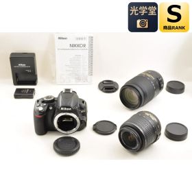 Nikon D3100 18-55mm 55-300mm ダブルズームキット デジタル一眼レフ カメラ 交換レンズ ニコン シャッター回数 : 約6950ショット