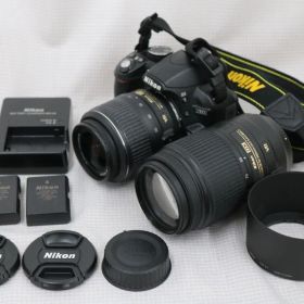 【返品保証】 【シャッター6499回】ニコン Nikon D3100 AF-S DX NIKKOR 18-55mm F3.5-5.6 G VR 55-300mm F4.5-5.6 G ED デジタル一眼 e13823