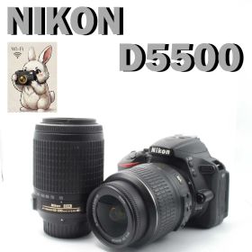 ◆Nikon D5500◆届いてすぐ使えるWレンズ！高性能Wi-Fi搭載簡単操作