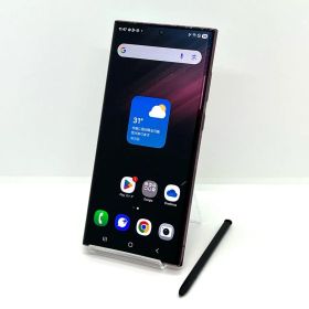 【訳あり】Galaxy S22 Ultra SCG14 au SIMフリー 256GB／12GB バーガンディ 白ロム スマホ本体 送料無料 中古 S661