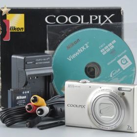 【中古】Nikon ニコン COOLPIX S6100 シャンパンシルバー コンパクトデジタルカメラ 元箱付き