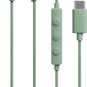 【新品】オーディオテクニカ マイク付きイヤホン USB Type-C/重低音 有線 1.2m /カナル型 グリーン ATH-CKS330C GR