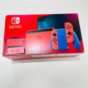 美品/液晶ヤケなし 2021年製 Nintendo Switch マリオレッド×ブルーセット 外箱/ケース付 動作良好 中箱欠品 2999402