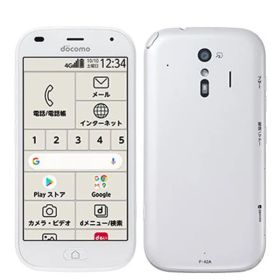 【中古】 F-42A らくらくスマートフォン ホワイト SIMフリー 本体 ドコモ ほぼ新品 スマホ【送料無料】 f42aw9mtm