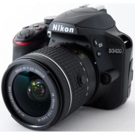ニコン デジタル一眼 Nikon D3400 レンズキット ブラック 中古 Bluetooth搭載 新品SDカード付き 届いてすぐに使える スマホに送れる 動画撮影 長期保証