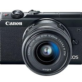 【中古】【39shop】Canon★ミラーレス一眼カメラ EOS M100 EF-M15-45 IS STM レンズキットブラック EOSM100BK1545ISSTMLK（良い）