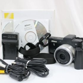 【返品保証】 【シャッター11633回】ニコン Nikon 1 V1 ブラック 18.5mm F1.8 ミラーレス一眼 e16910