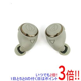 【中古】audio-technica 完全ワイヤレスイヤホン SOLID BASS ATH-CKS50TW BG ベージュ 元箱あり