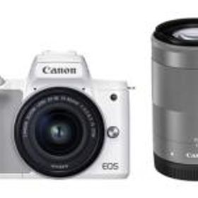 【保証開始日 2025年12月13日】【他店印付/在庫あり】Canon EOS Kiss M2 ダブルズームキット ホワイト ミ