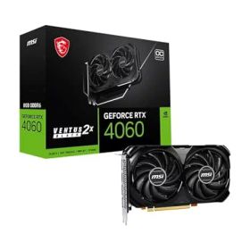 MSI GeForce RTX 4060 Ventus 2X ブラック 8G OC ゲーミンググラフィックカード - 8GB GDDR6X PCI Express Gen 4 128ビット 3X DP v 1.4a HDMI 2.1a (4K 8K HDR対応)