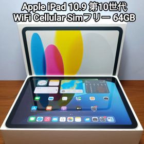 美品 iPad 第10世代 WiFi Cellular Simフリー 64GB