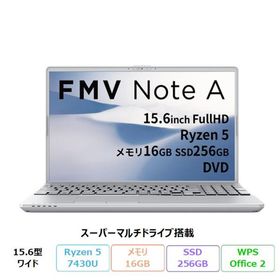 富士通 FMV A500-K3 ノートPC FMVA500K3S Windows11 Office付 Ryzen 5 7430U 16GB SSD256GB 15.6インチ DVD対応 再生品Sランク