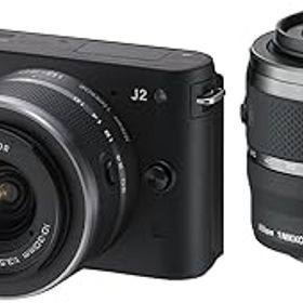 【中古】【39shop】Nikon★ミラーレス一眼カメラ Nikon 1 ニコンワン J2 ダブルズームキット ブラック N1J2WZBK（非常に良い）