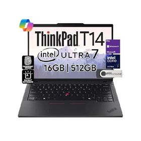 レノボ Lenovo ThinkPad T14 Business Laptop (14" FHD+ IPS, Intel Ultra 7 155U, 16GB DDR5 RAM, 512GB SSD), 5MP Webcam, 2 Thunderbolt 4, 2024 AI PC, Win