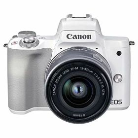 【中古】「非常に良い」Canon ミラーレス一眼カメラ EOS Kiss M2 標準ズームレンズキット ホワイト KISSM2WH-1545