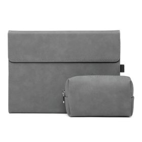 Surface Go 4/3/2/1 ケース 軽量 スリム 電源収納ポーチ付き手帳型 マイクロソフト サーフェスgo 4 3 2 1用 カバー 10.5インチ ペン収納 キーボード収納 半中空デザイン放熱 おしゃれ かわいい ビジネス 学生，グレー