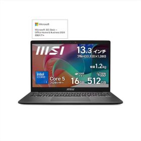 MSI ノートパソコン [ 13.3型 / Win11 Home / Core 5 / メモリ16GB / SSD512GB / Office ] プラチナグレイ MODERN-13-F1MOG-5569JP