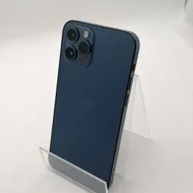 【中古】Apple SoftBank 【SIMロック解除済み】 iPhone 12 Pro 256GB パシフィックブルー MGMD3J/A【大須2】保証期間１ヶ月【ランクC】