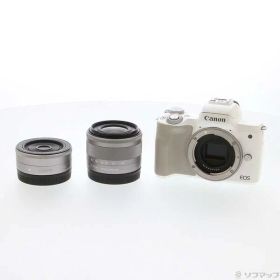 【中古】Canon(キヤノン) EOS Kiss M ダブルレンズキット ホワイト 【198-ud】