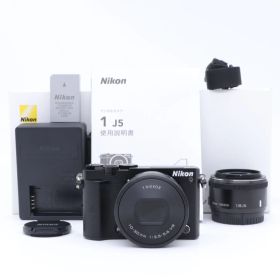 【送料無料】【良品】Nikon1 J5 ダブルレンズキット ブラック【ショット数 1177回】